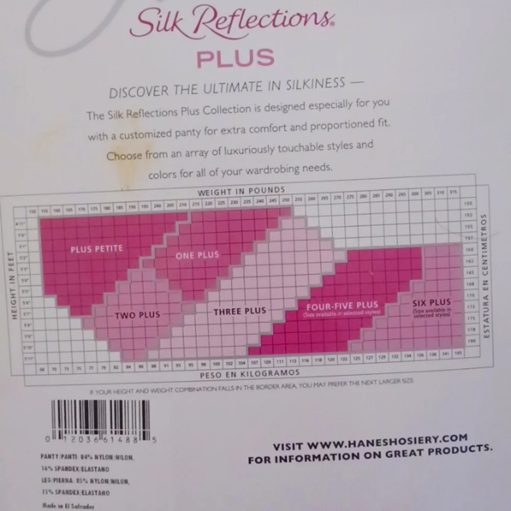 Hanes Silk Reflections Plus Pantyhose , Thigh Highs, Color Barely There